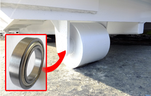 ２ｔコンテナにも、機能性の高いベアリングローラーを標準搭載。