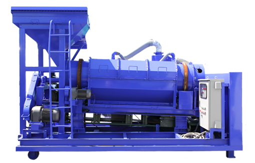 背面
装置全体がカバーリングされており、トロンメル破砕装置からの騒音を軽減。