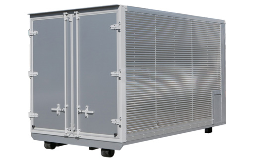 緊急備蓄品の移動倉庫として
保冷コンテナ/２ｔアルミバンコンテナ